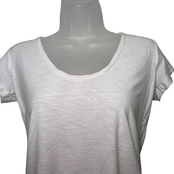 James Perse White Sheer Slub Crew Neck Tee Size 1 Small Cotton Modal - Picture 3 of 6